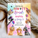Calling All Party Pawty Animals Dogs Girl Birthday Invitation<br><div class="desc">Dog Birthday themed invitation for your perfect celebration.</div>
