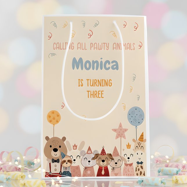 Calling all pawty animals birthday medium gift bag (Creator Uploaded)