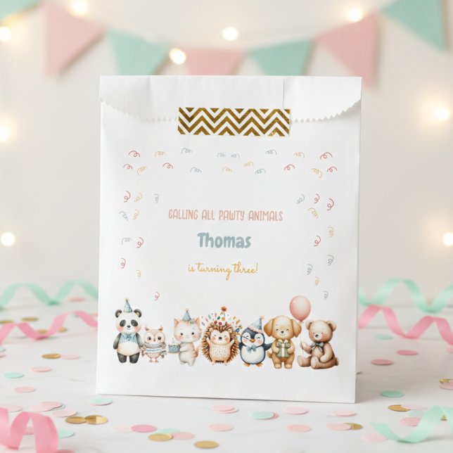 Calling all pawty animals birthday party favour bags (Creator Uploaded)