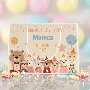 Calling all pawty animals birthday party large gift bag