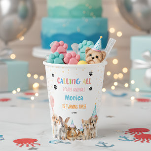 Calling all pawty animals birthday party paper cups