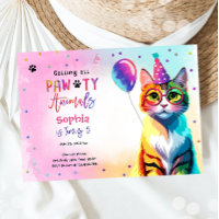 Calling All Pawty Animals Cat Kitten Girl Birthday