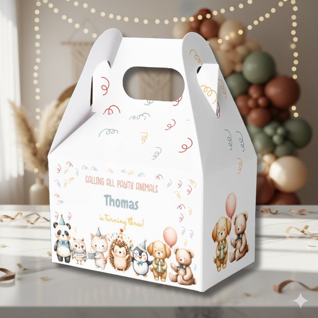 Calling all pawty animals wild birthday party favour box (Creator Uploaded)