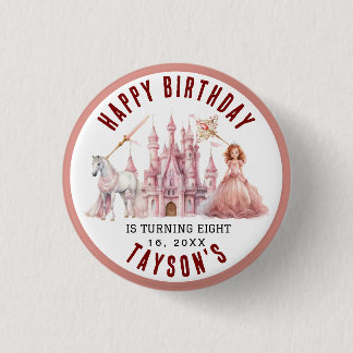 Calling All Princesses Magical Castle 8th Birthday 3 Cm Round Badge
