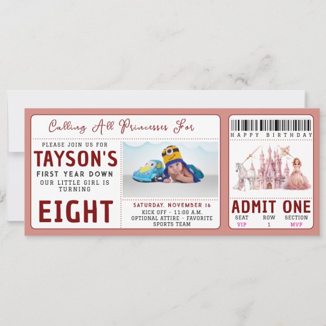 Calling All Princesses Magical Castle 8th Birthday Invitation (Front)