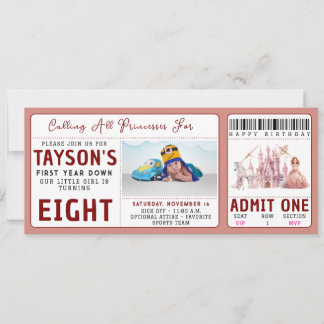 Calling All Princesses Magical Castle 8th Birthday Invitation