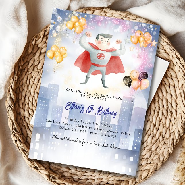 Calling all superheroes kids birthday invitation (Creator Uploaded)