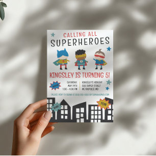 Calling all Superheroes!  Superhero Birthday Party Invitation