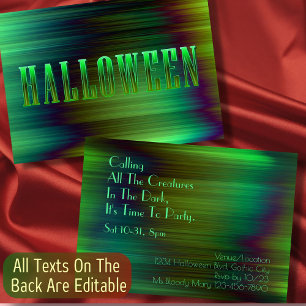 Calling All The Creatures In The Dark Halloween Invitation