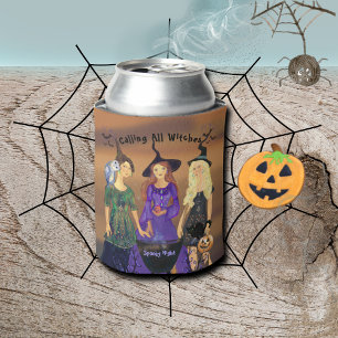 Calling All Witches Halloween Party Can Cooler
