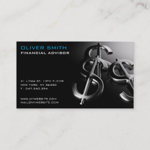 Calling card on black bottom finances and dollar