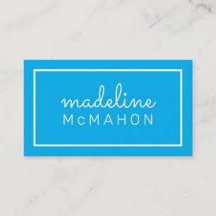 CALLING CARD preppy modern chic simple aqua blue