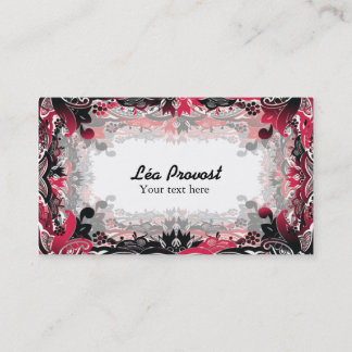 Calling card Red flowers