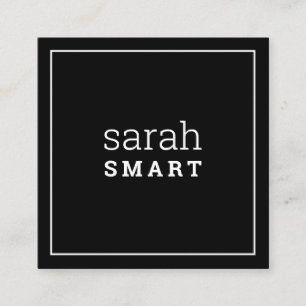 CALLING CARD square edgey modern black white