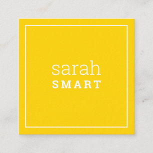 CALLING CARD square edgey modern bright yellow