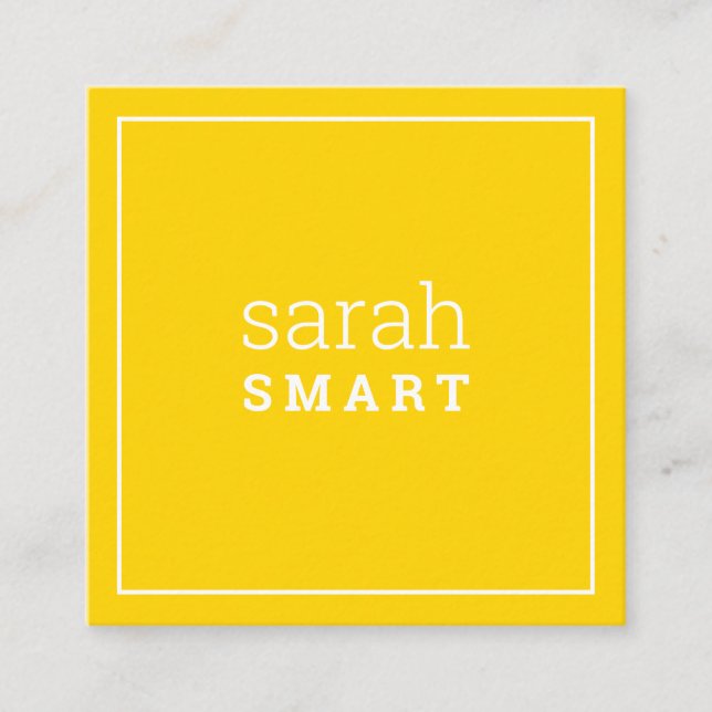 CALLING CARD square edgey modern bright yellow (Front)