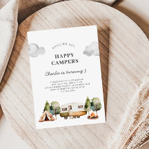 Calling Happy Campers Kid's Birthday Invitation