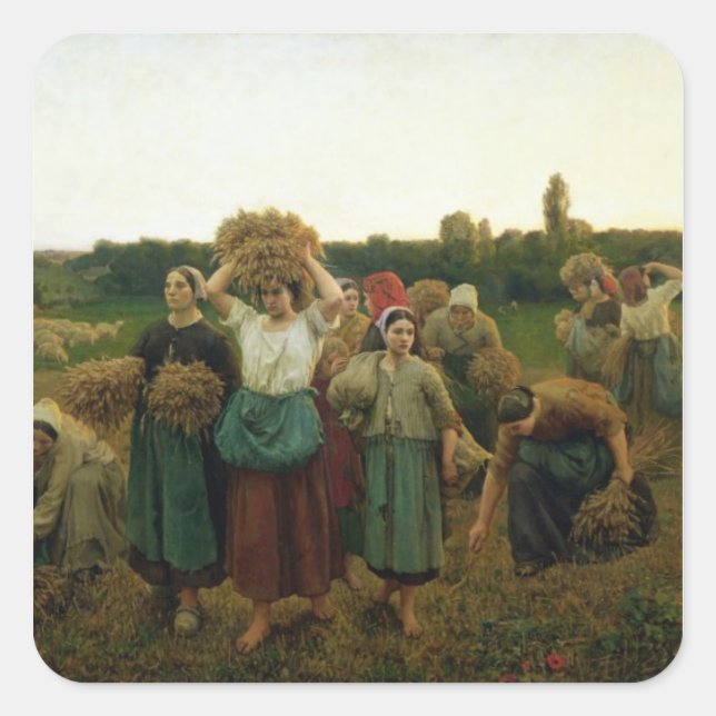 Calling in the Gleaners, 1859 Square Sticker (Front)