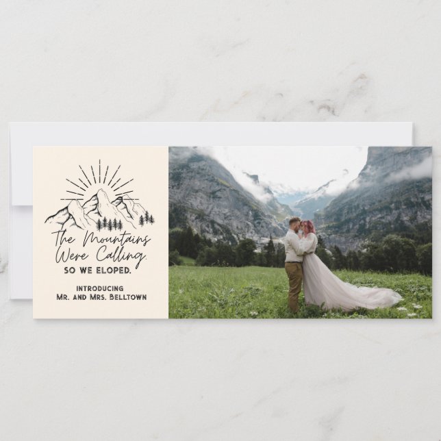 Calling Mountains Elopement Invitation (Front)