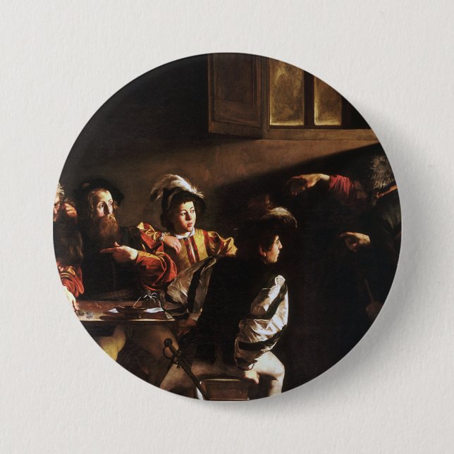 Calling Of Saint Matthew By Caravaggio 7.5 Cm Round Badge (Front)