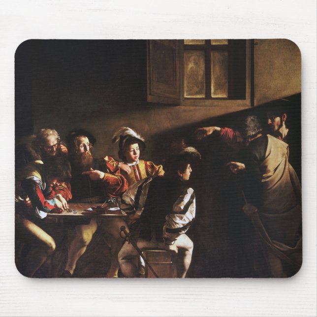 Calling Of Saint Matthew By Caravaggio Mouse Pad (Front)
