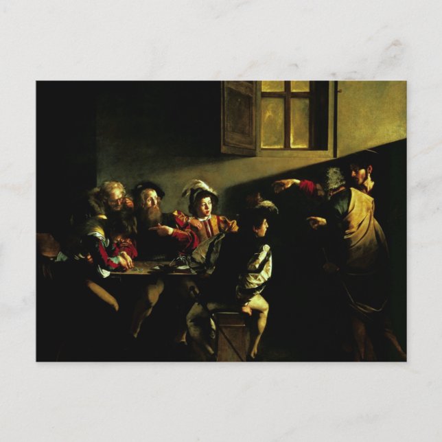 Calling of St. Matthew by Caravaggio Postcard (Front)