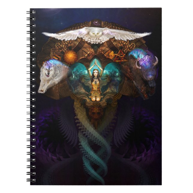 Calling The Spirit Animals Spiral Notebook (Front)
