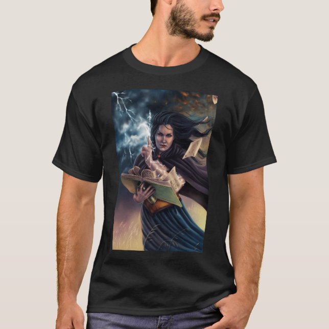 Calling The Storm - Lightning Storm Witch T-Shirt (Front)
