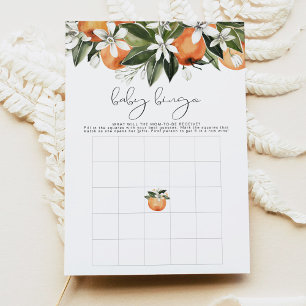 CALLIOPE Little Cutie Orange Baby Shower Bingo Invitation