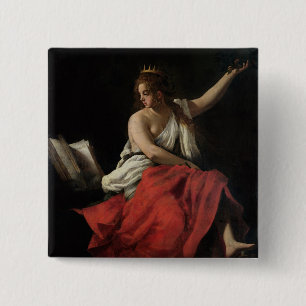Calliope, Muse of Epic Poetry 15 Cm Square Badge