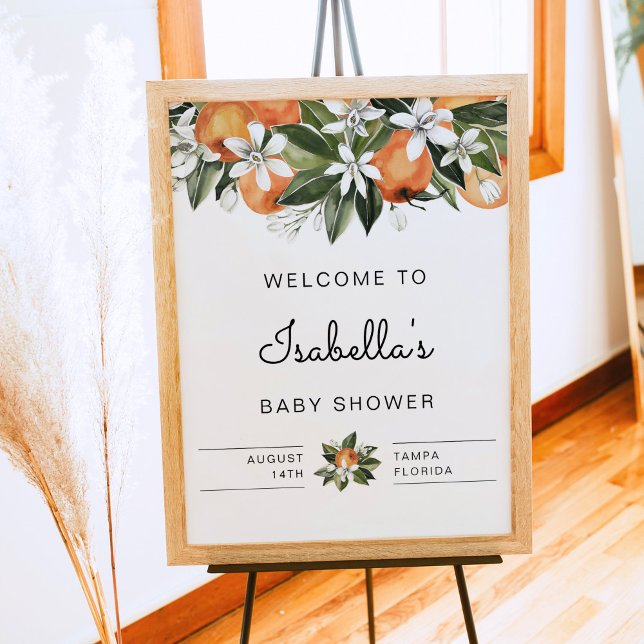 Calliope - Orange Blossom Cutie Tropic Baby Shower Poster (Creator Uploaded)
