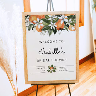 Calliope - Tropical Orange Botanical Bridal Shower Poster