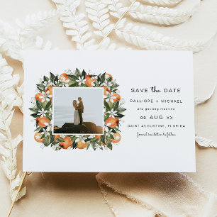 CALLIOPE Watercolor Oranges Photo Save the Date Invitation