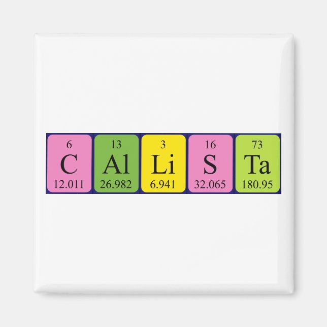 Callista periodic table name magnet (Front)