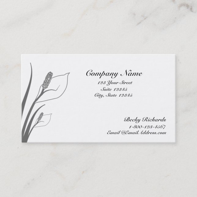 Cally Lilies Business Cards (Front)