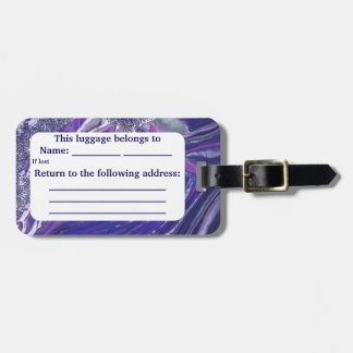 Calm Acrylic Pour Inspired Luggage Tag