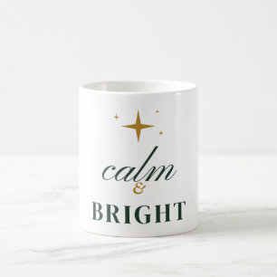 Calm and Bright Elegant Christmas Star Typography Coffee Mug