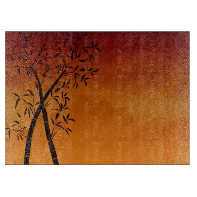 Calm and Dramatic Bamboo and mountain view Scene Cutting Board (Front)