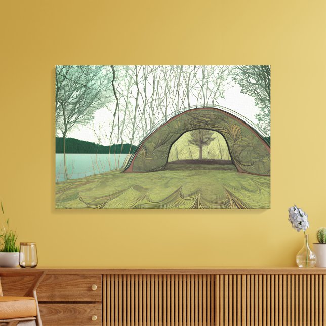 Calm and Peaceful Camping Scene Canvas Print (Insitu(LivingRoom))