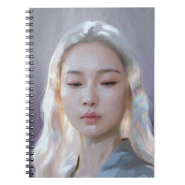 Calm and Serene Female Portrait Notebook (Front)