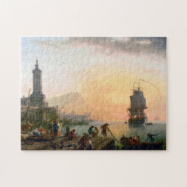 Calm at a Mediterranean Port Claude-Joseph Vernet Jigsaw Puzzle (Horizontal)