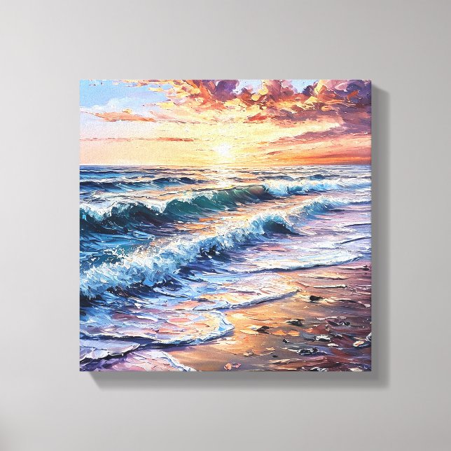 Calm Beach Landscape Canvas – Ocean Seascape Print (Front)