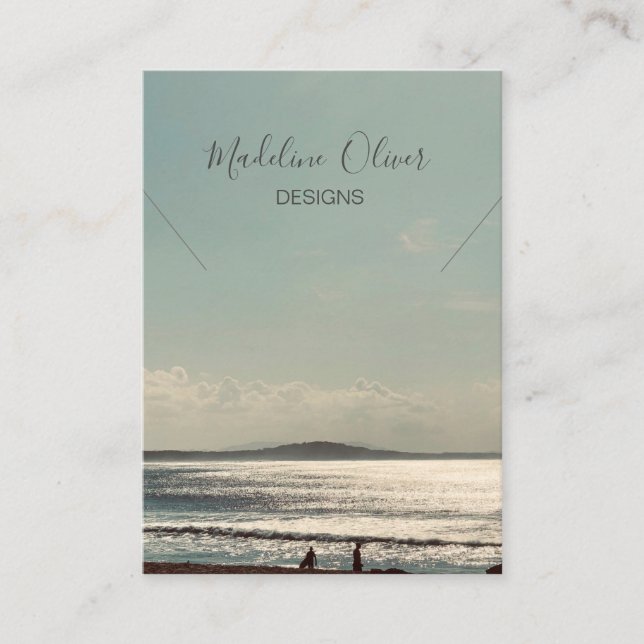 Calm Beach Scene Necklace Display  Business Card (Front)