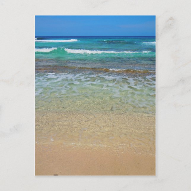 Calm beach waters postcard (Front)