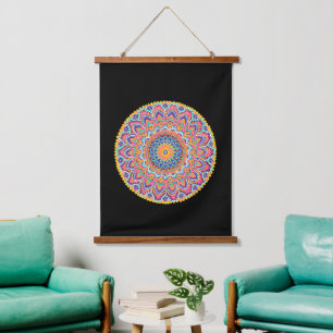 Calm Beautiful Colourful Floral Mandala Hanging Tapestry