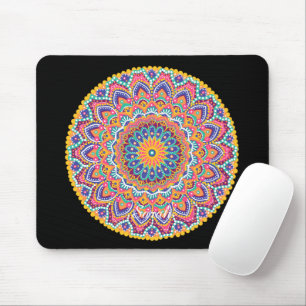 Calm Beautiful Colourful Floral Mandala Mouse Pad
