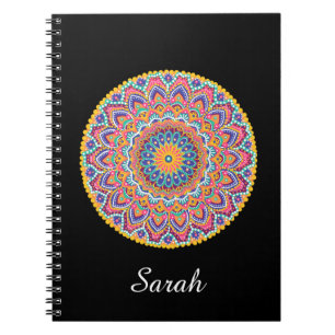 Calm Beautiful Colourful Floral Mandala Notebook