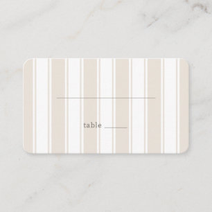Calm Beige Vertical Stripes Place Card