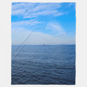 Calm Black Sea Romania – Seagulls Blue Sky Print Fleece Blanket