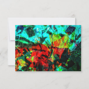 Calm blue abstract invitation,Blue orange abstract Invitation